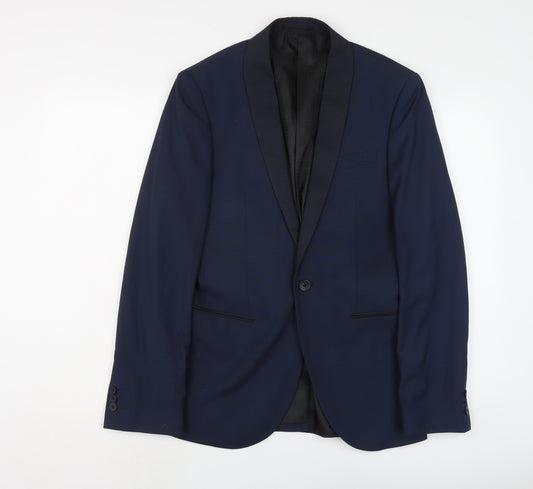 NEXT Mens Blue Polyester Jacket Suit Jacket Size 36 Regular