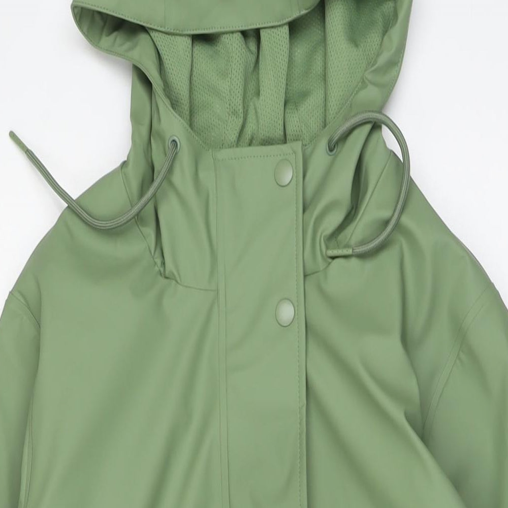 Marks and Spencer Womens Green Rain Coat Coat Size 10 Zip