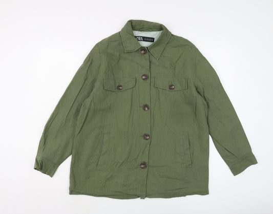 Zara Womens Green Jacket Size S Button