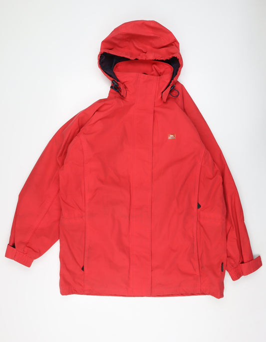 Trespass Mens Red Rain Coat Coat Size L Zip