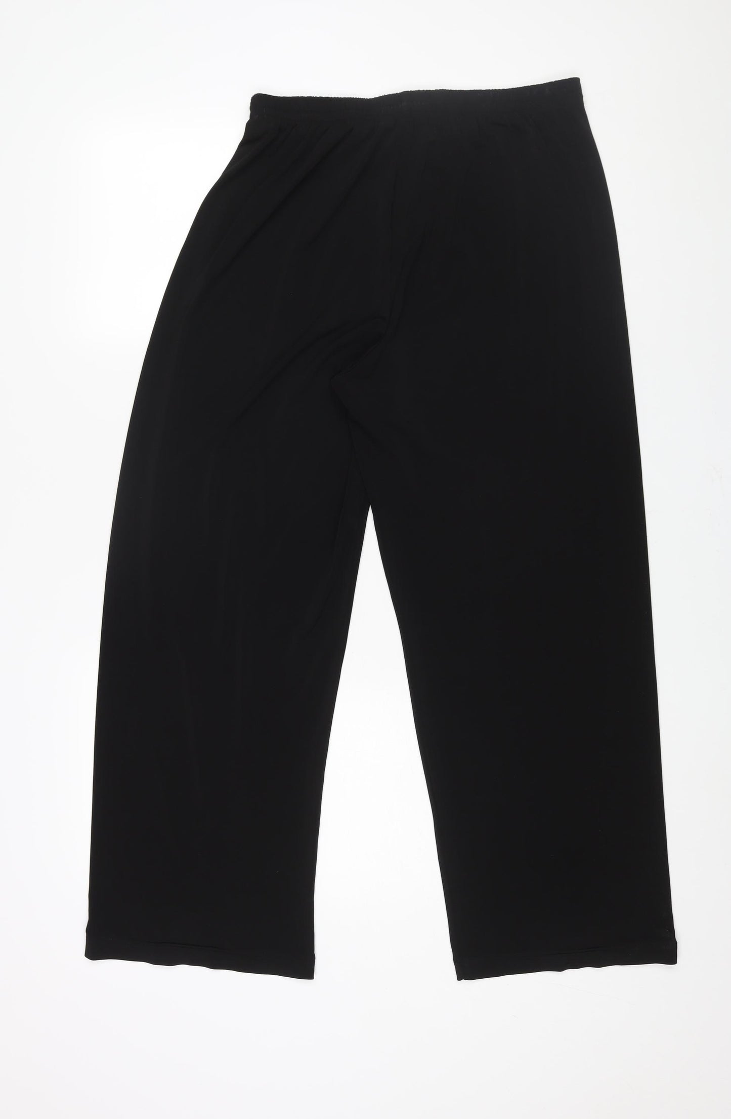 Saloos Womens Black Polyester Trousers Size 12 L28 in Regular - Elasticated Waist