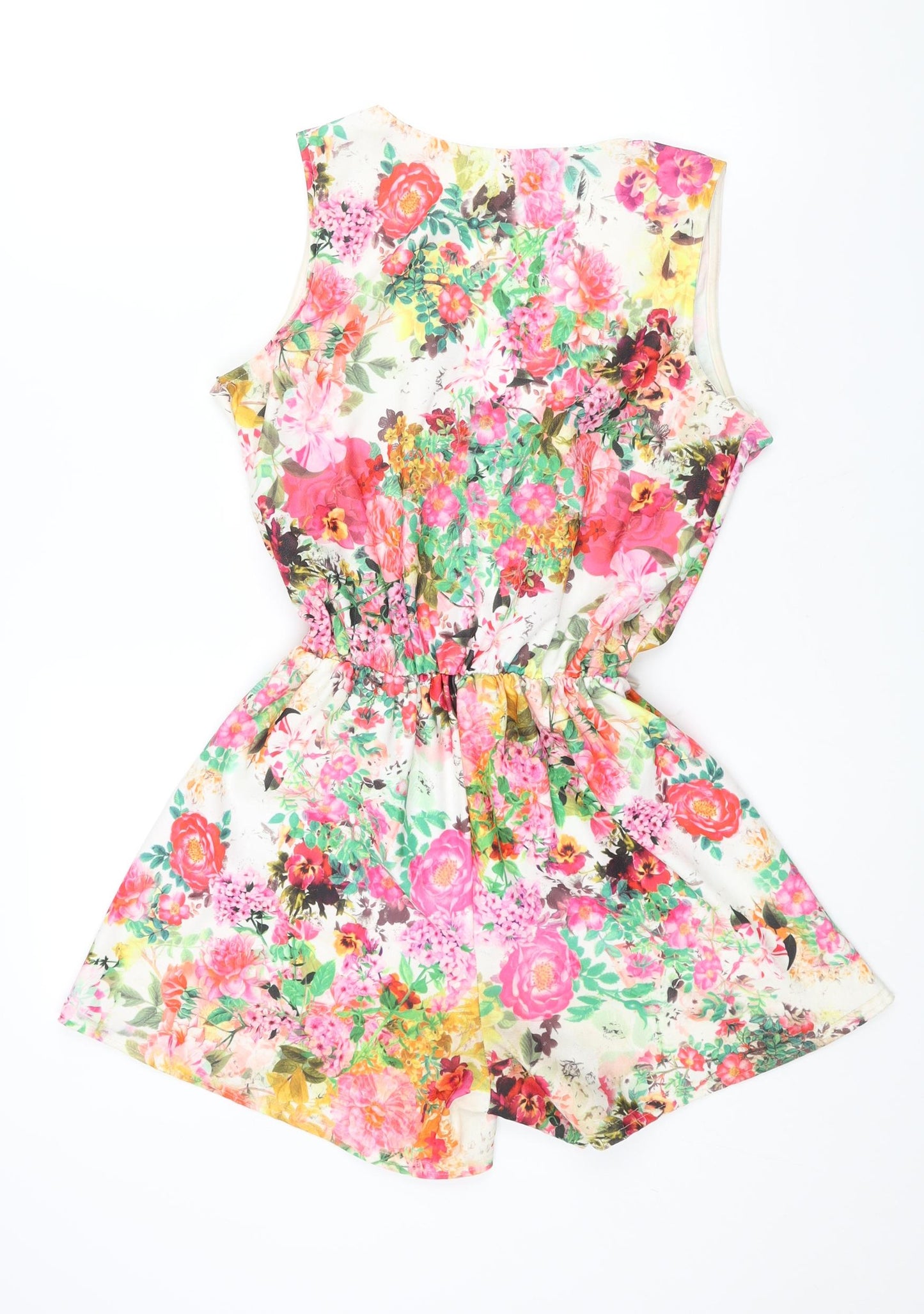 Quiz Womens Multicoloured Floral Polyester Playsuit One-Piece Size 12 L3 in Pullover