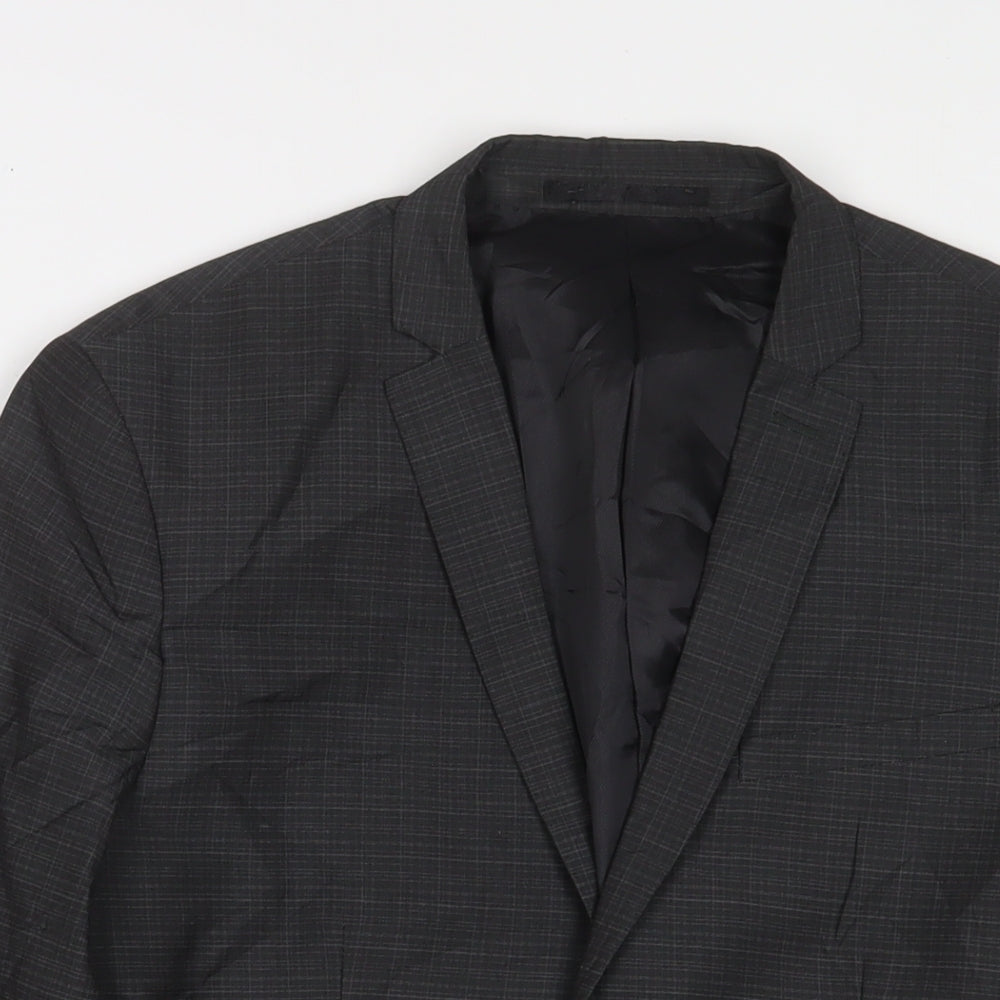 H&M Mens Black Polyester Jacket Suit Jacket Size 36 Regular