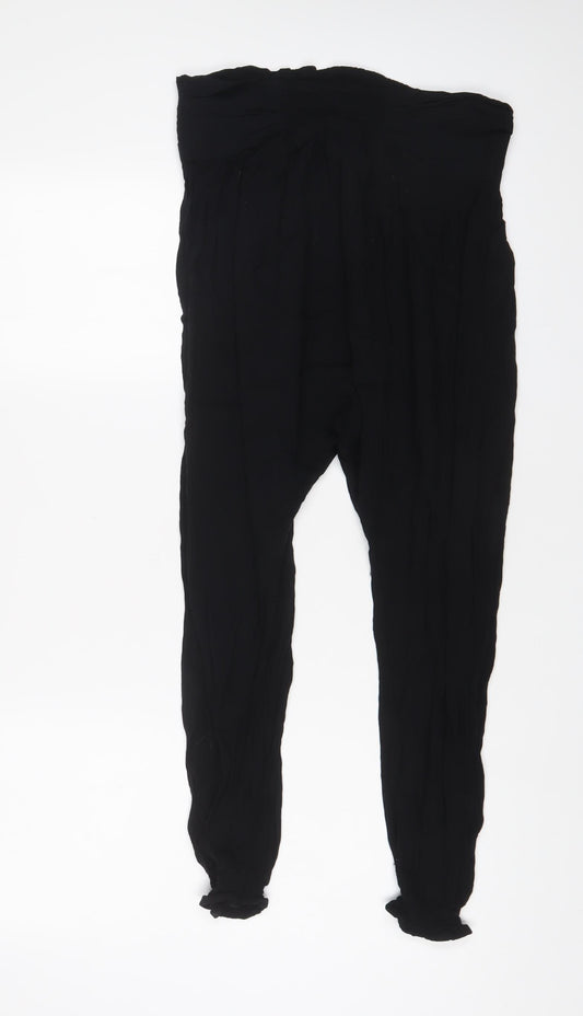 New Look Womens Black Viscose Bloomer Trousers Size 16 L23 in Regular