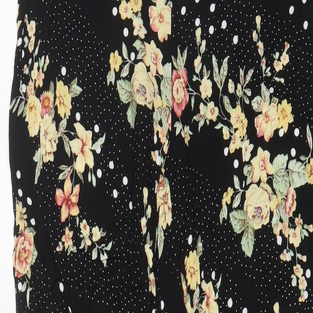 New Look Womens Multicoloured Floral Viscose Trousers Size 8 L28 in Regular Zip