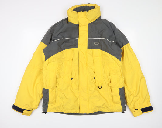 Icepeak Mens Yellow Rain Coat Coat Size L Zip - Zip Pockets