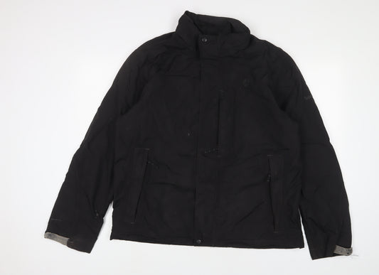 Timberland Mens Black Jacket Coat Size L Zip - Zip Pockets