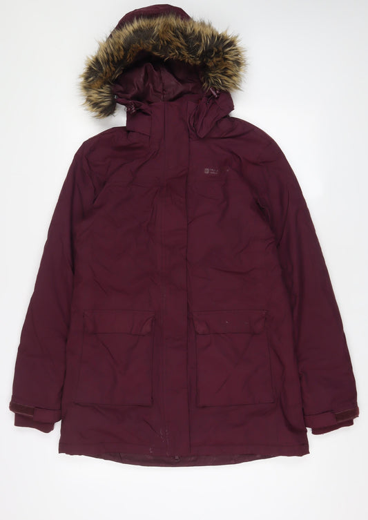 Mountain Warehouse Womens Purple Parka Coat Size 10 Zip - Pockets