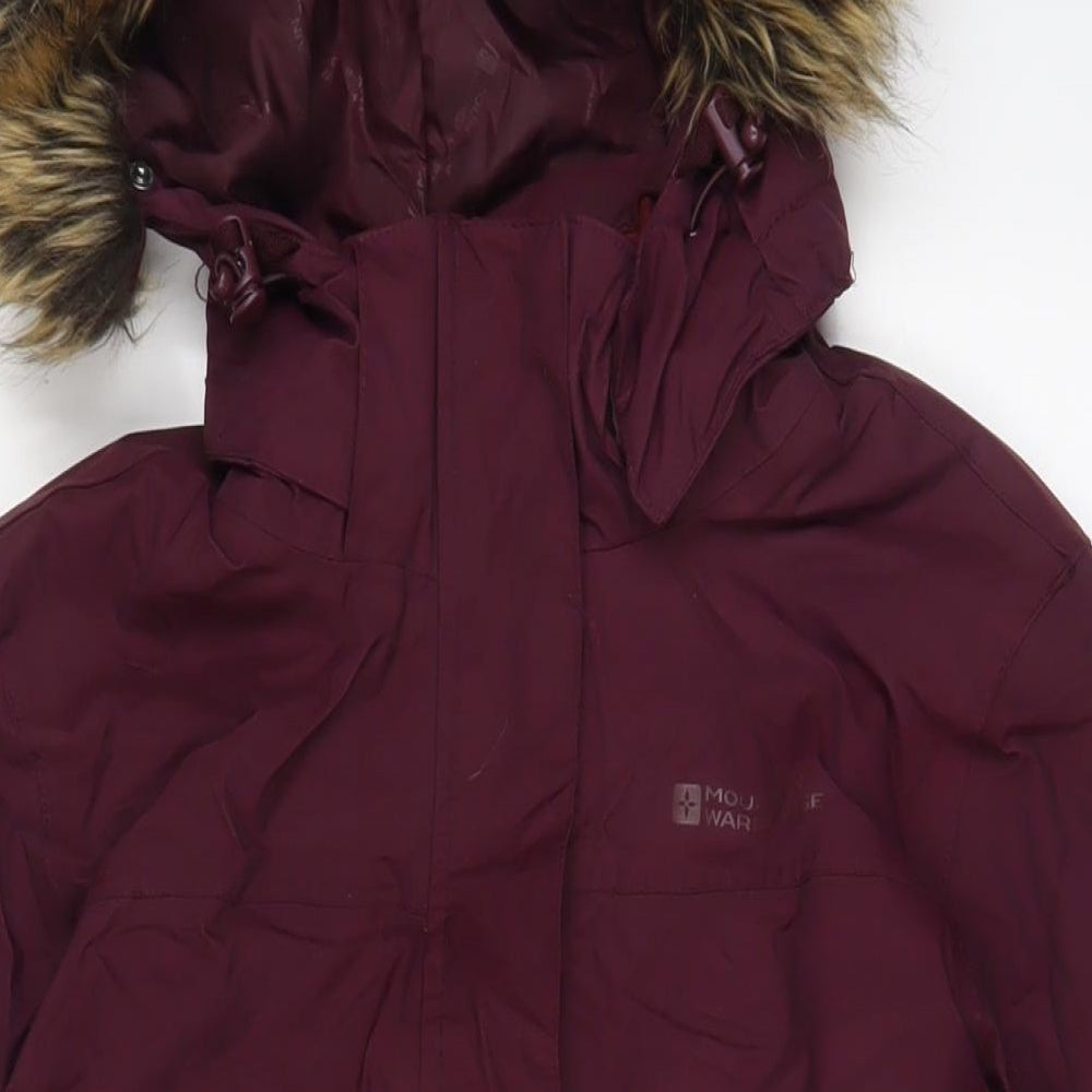 Mountain Warehouse Womens Purple Parka Coat Size 10 Zip - Pockets