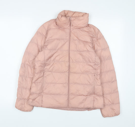 Uniqlo Womens Pink Jacket Size S Zip - Zip Pockets