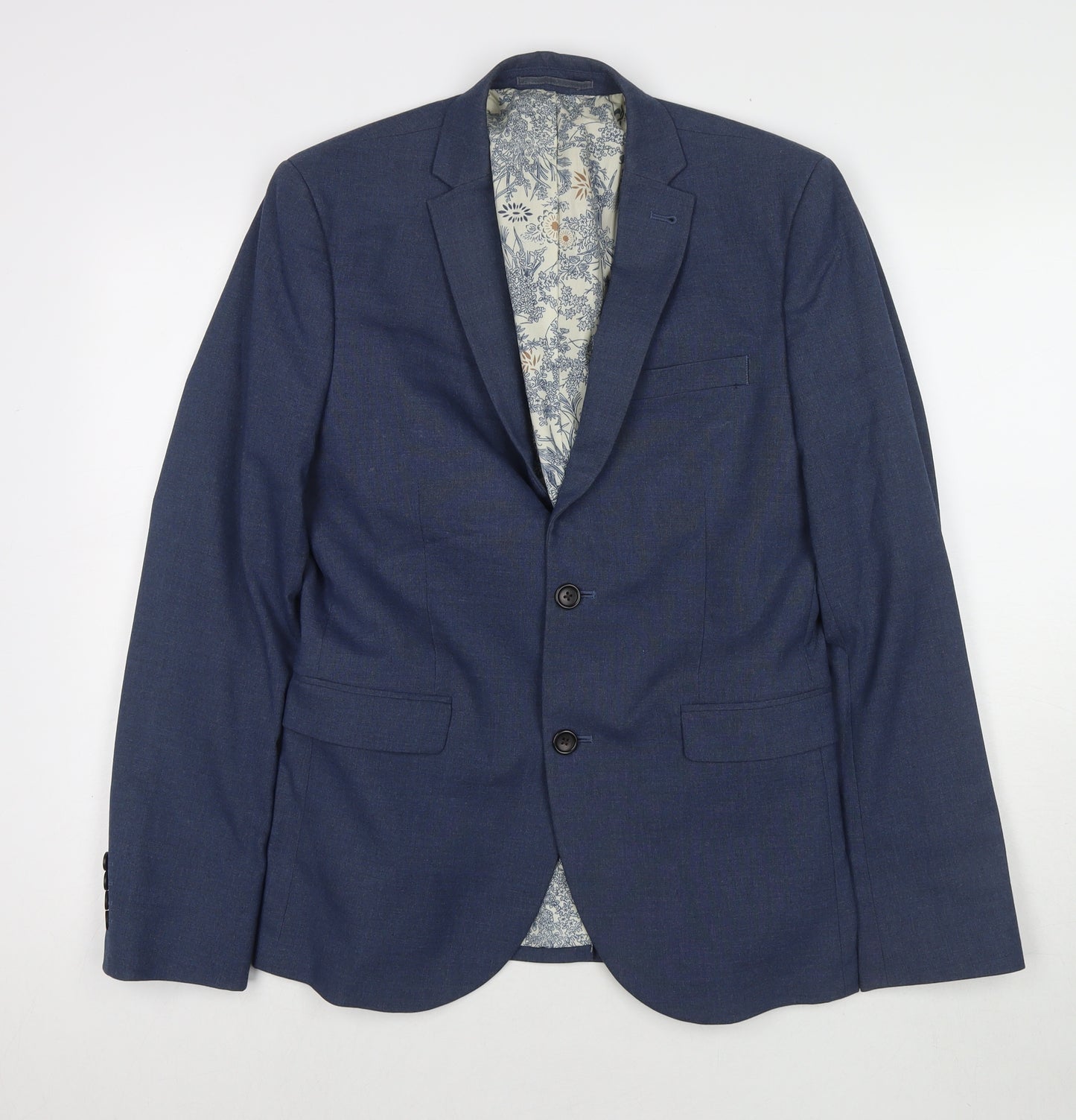 NEXT Mens Blue Polyester Jacket Blazer Size 38 Regular