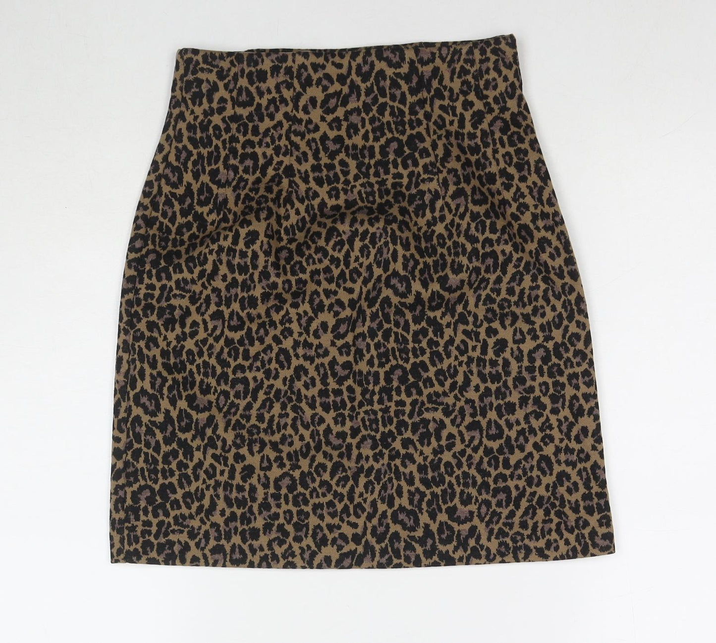 Marks and Spencer Womens Beige Animal Print Polyester Mini Skirt Size 6