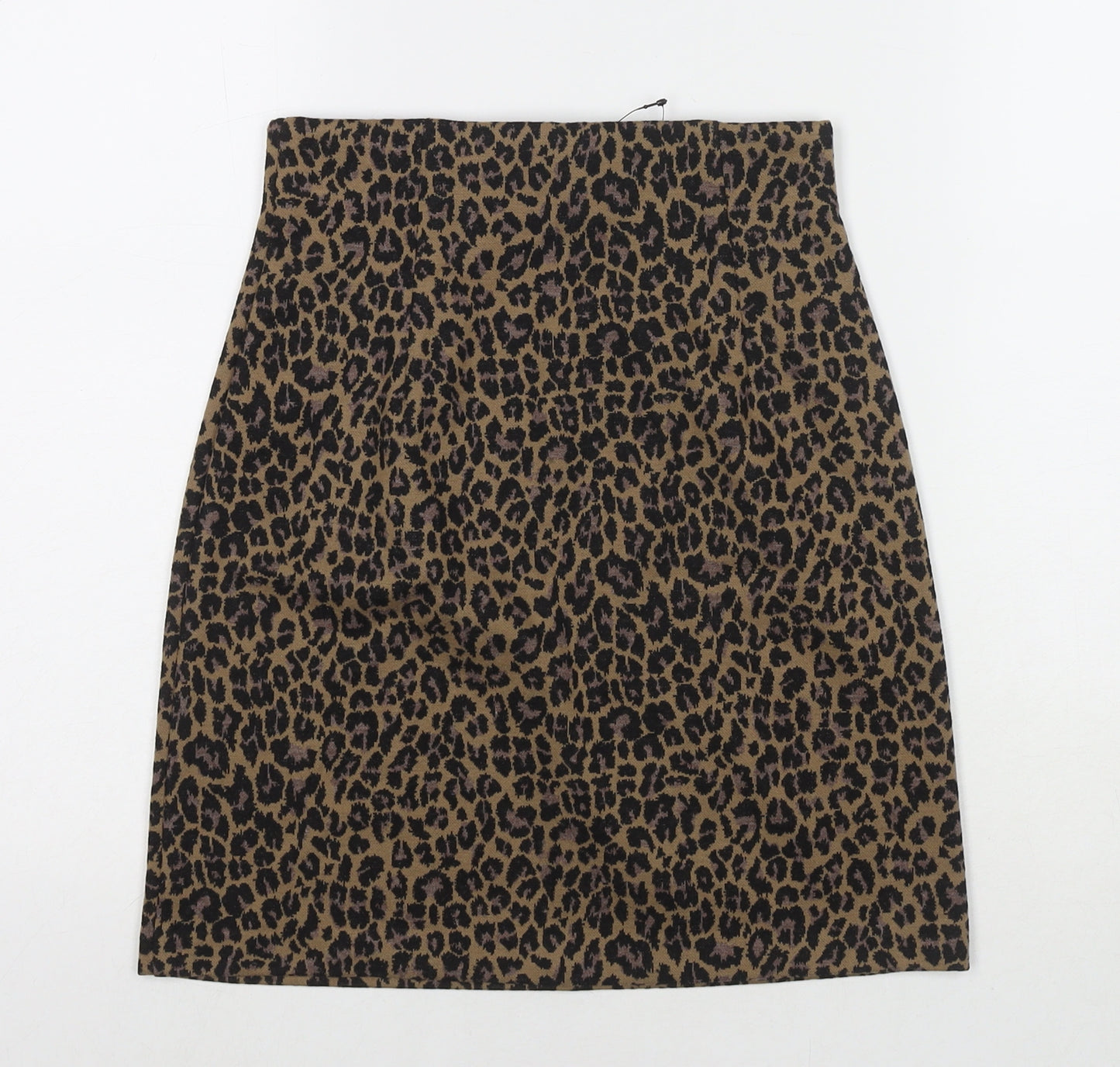 Marks and Spencer Womens Beige Animal Print Polyester Mini Skirt Size 6