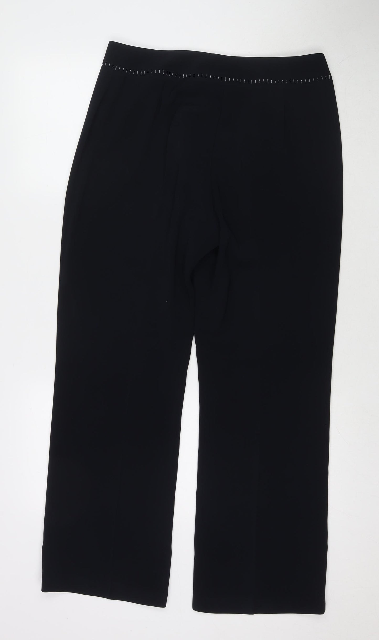 J. Taylor Womens Black Polyester Trousers Size 14 L28 in Regular Zip