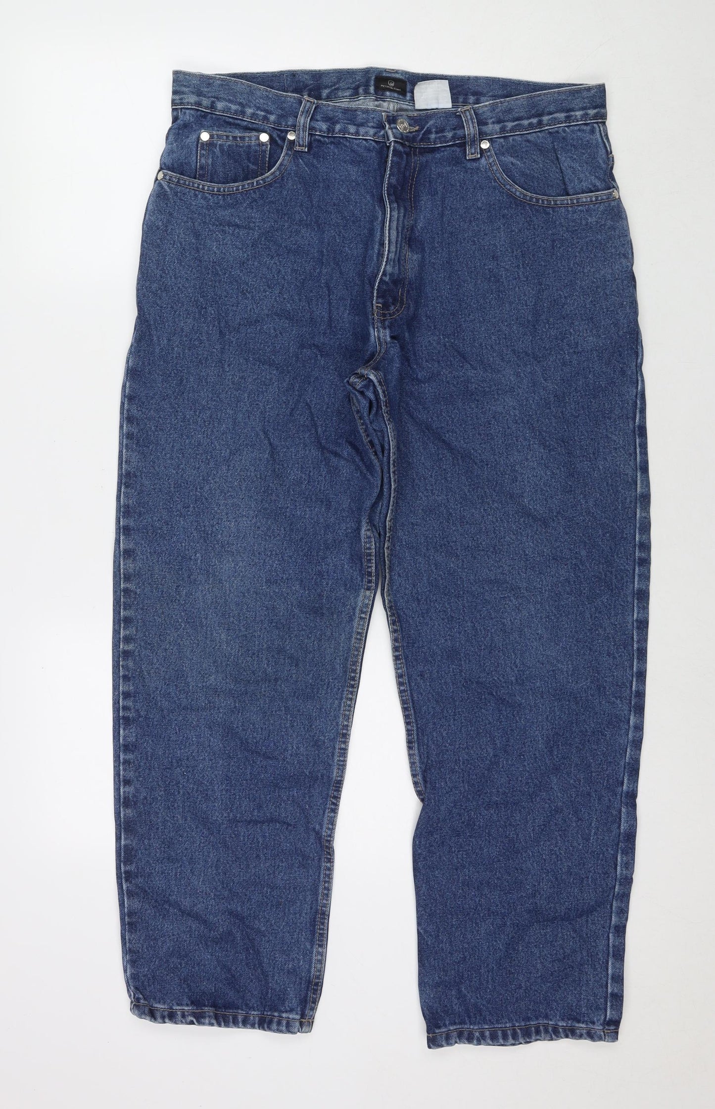 Petroleum Mens Blue Cotton Straight Jeans Size 36 in L29 in Regular Zip