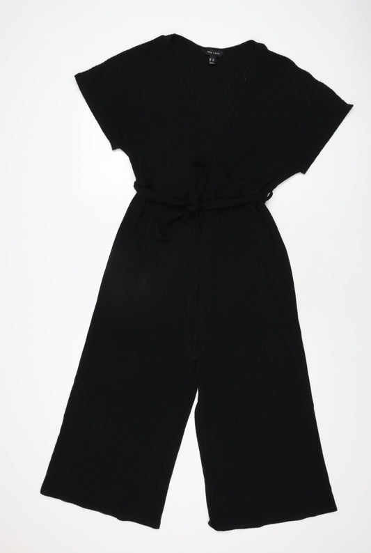 New Look Womens Black Polyester Jumpsuit One-Piece Size 12 L22 in Pullover