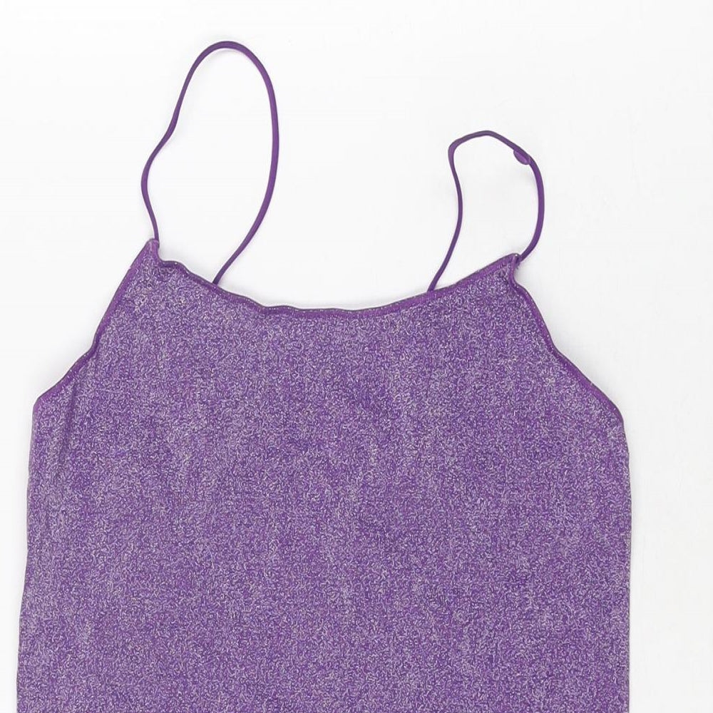 Zara Womens Purple Polyamide Bodysuit One-Piece Size M Pullover