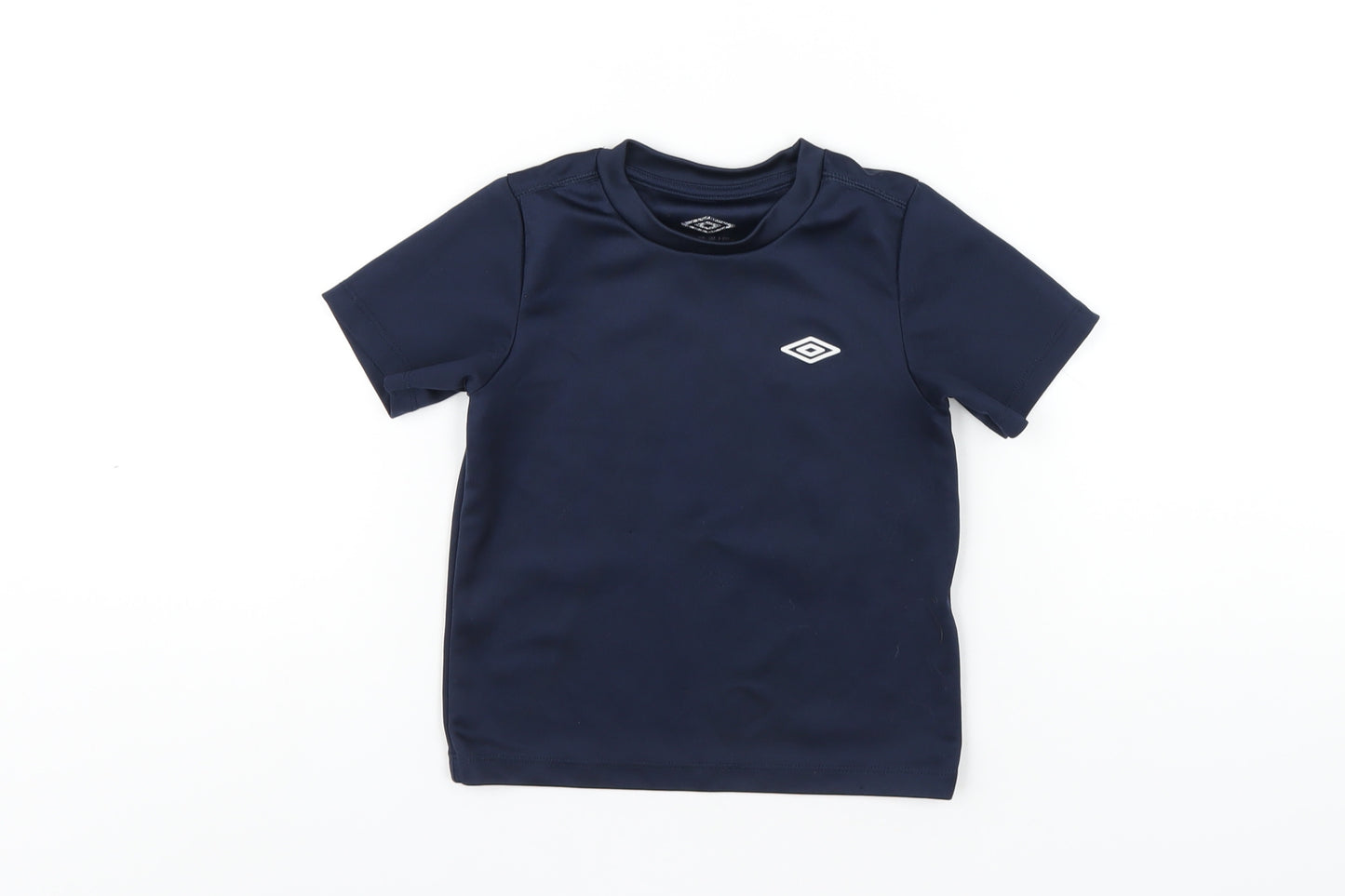 Umbro Boys Blue Polyester Basic T-Shirt Size 4-5 Years Round Neck Pullover