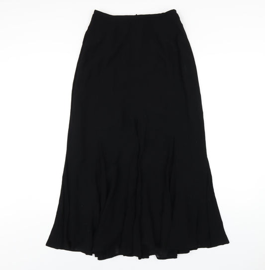 Caroline Charles Womens Black Polyester A-Line Skirt Size 10 Zip