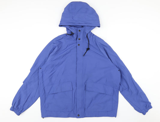 Zara Mens Blue Windbreaker Coat Size M Zip