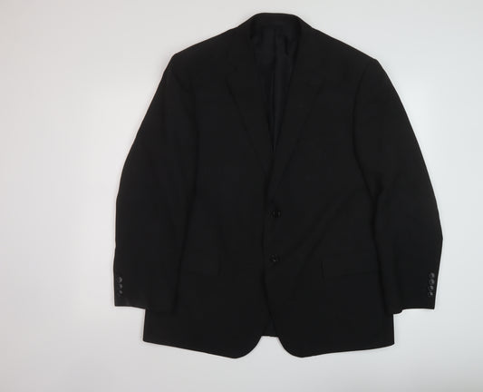 Marks and Spencer Mens Black Polyester Jacket Suit Jacket Size 44 Regular