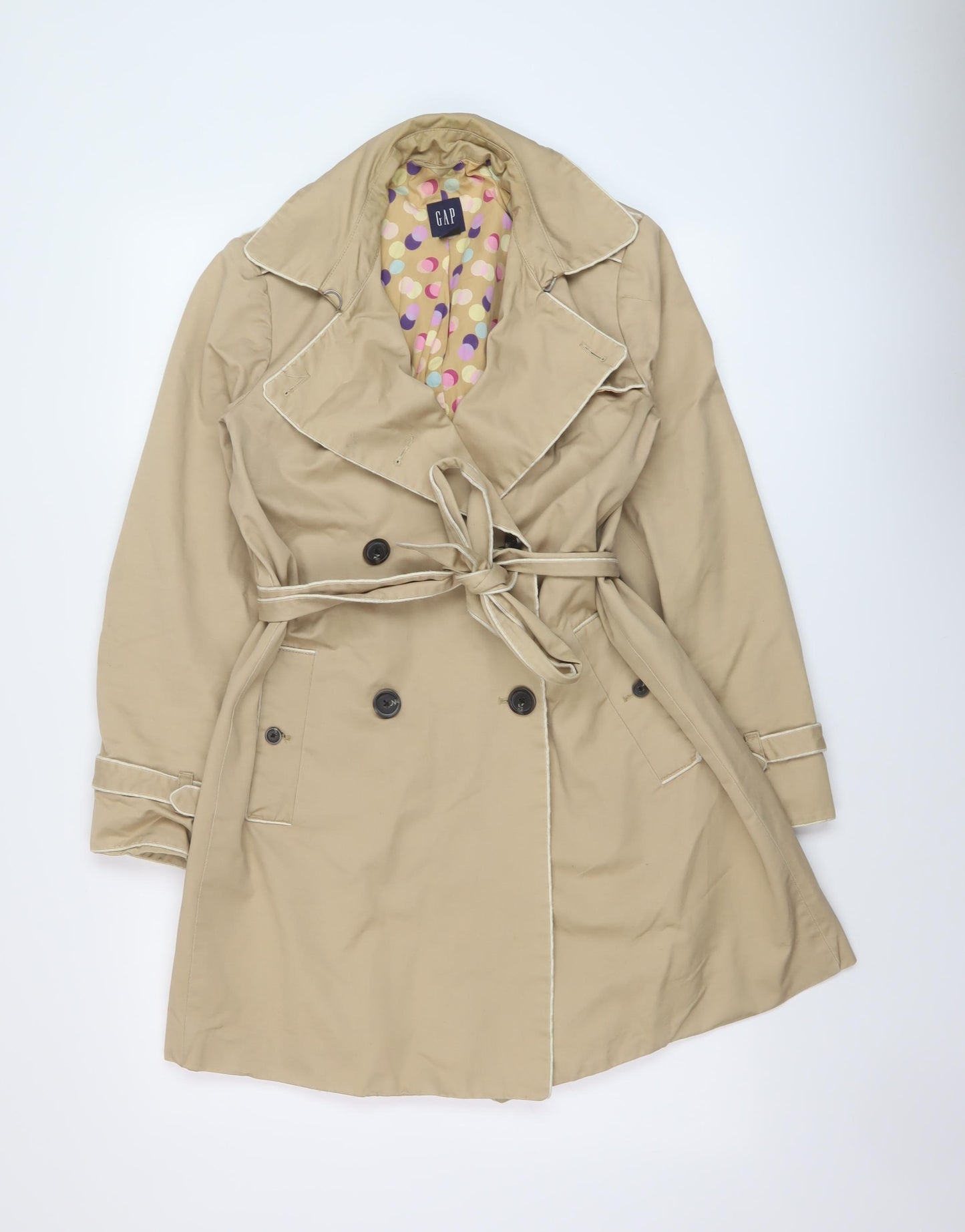 Gap Womens Beige Overcoat Coat Size S Button