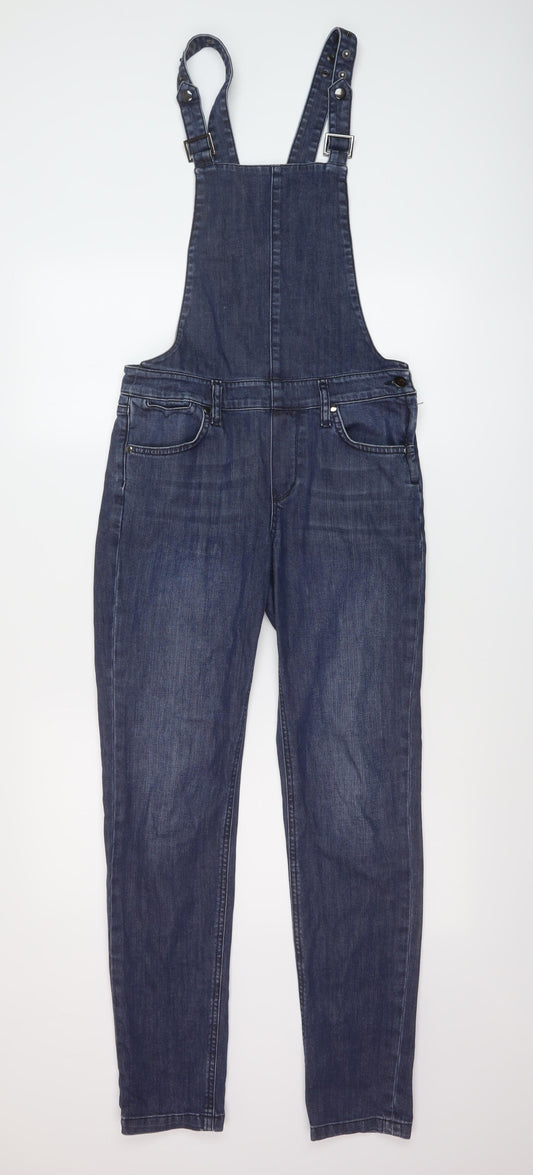 IDA Womens Blue Cotton Dungaree One-Piece Size S L30 in Button