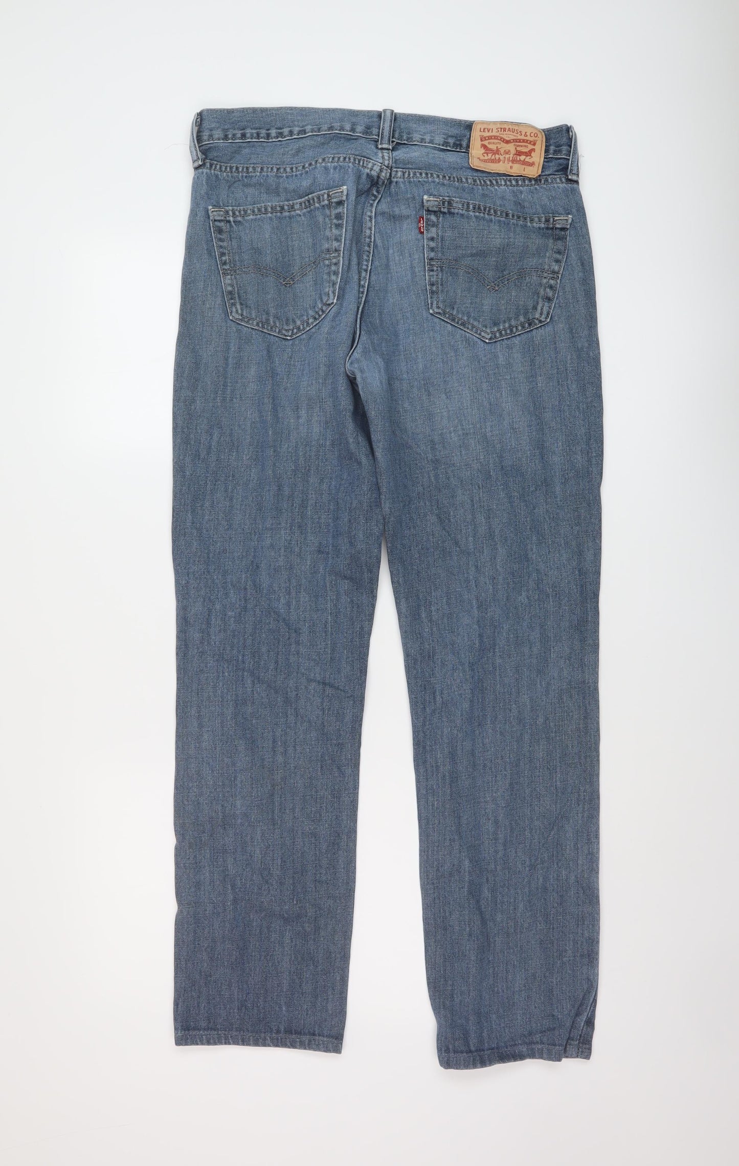 Levi's Mens Blue Cotton Straight Jeans Size 32 in L31 in Regular Button