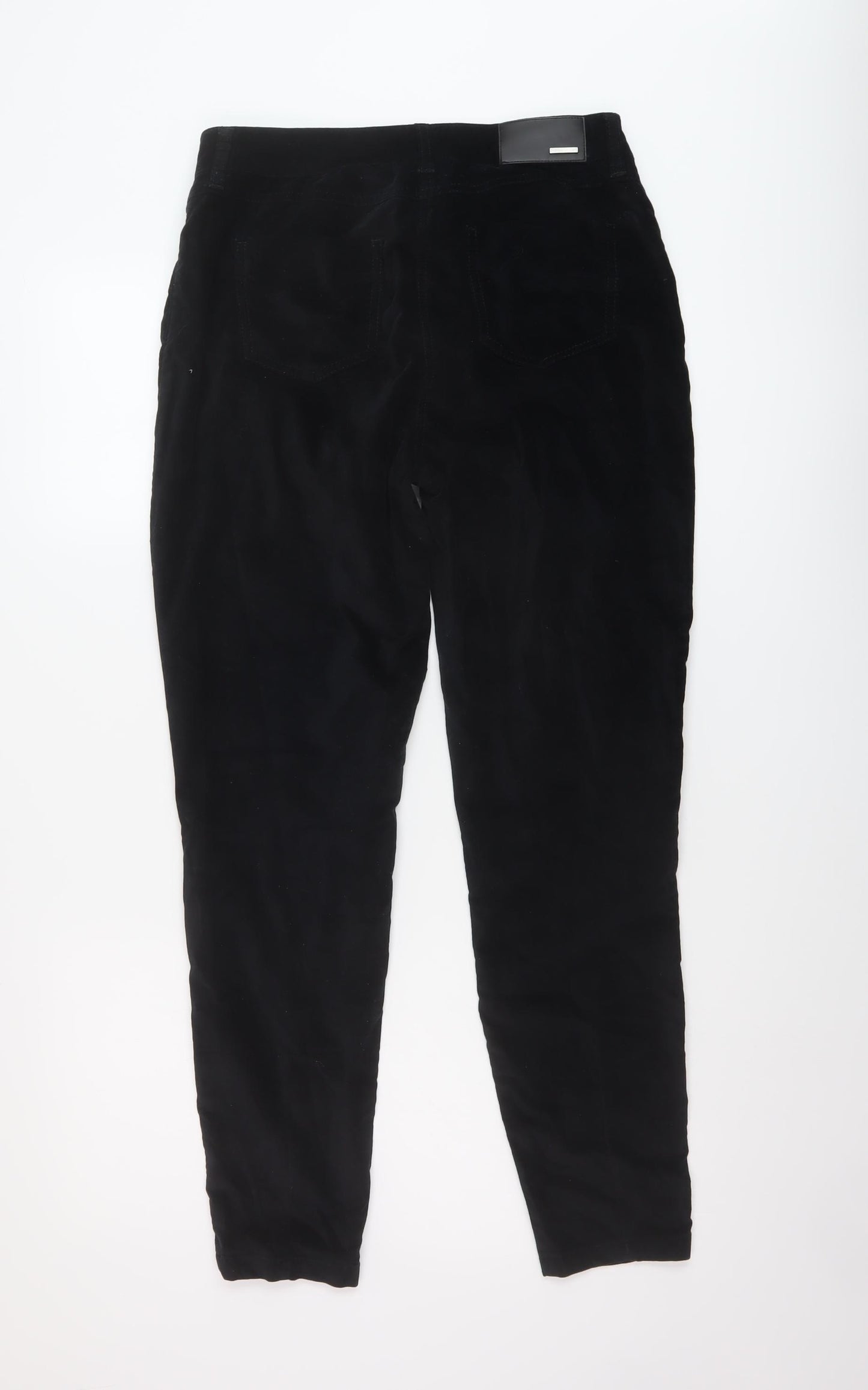 Coast Womens Black Cotton Trousers Size 12 L28 in Regular Button