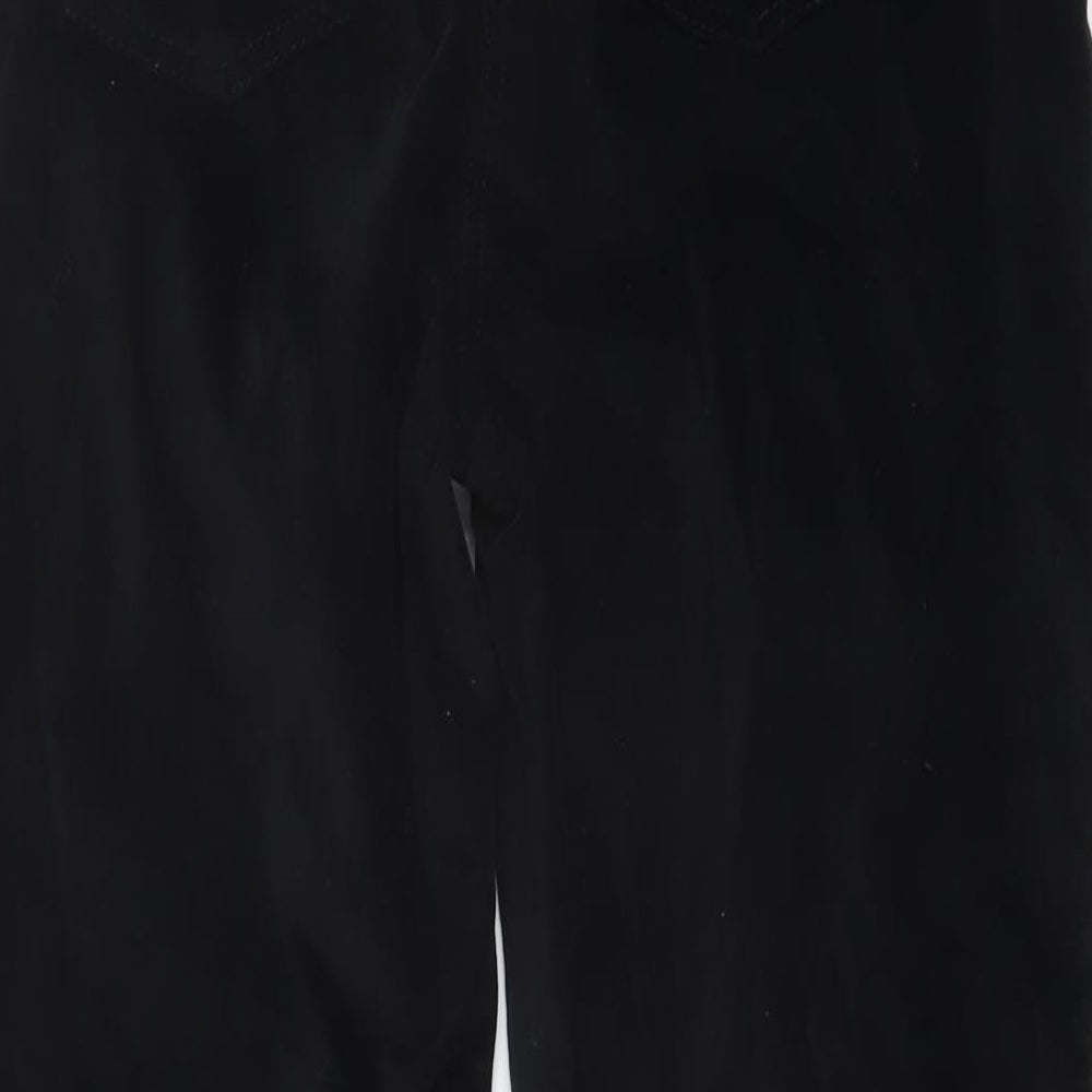 Coast Womens Black Cotton Trousers Size 12 L28 in Regular Button