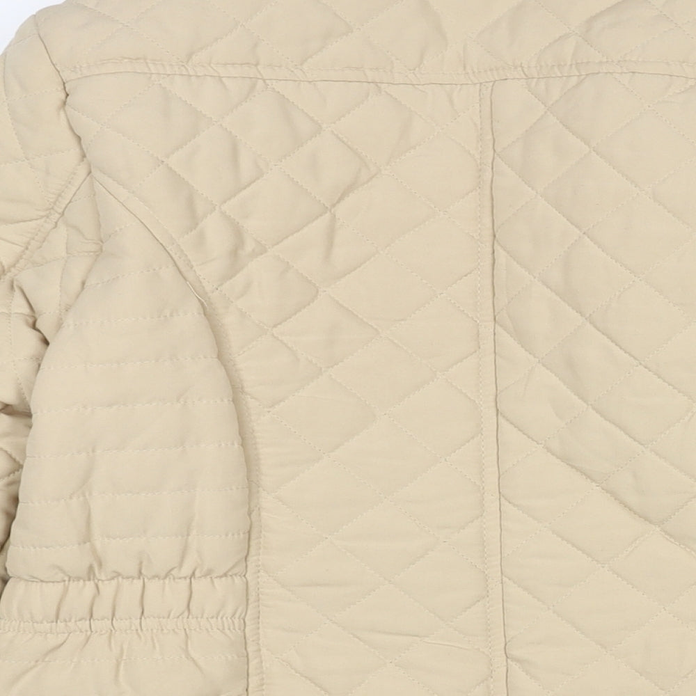 Dales Collection Womens Beige Quilted Coat Size 12 Zip