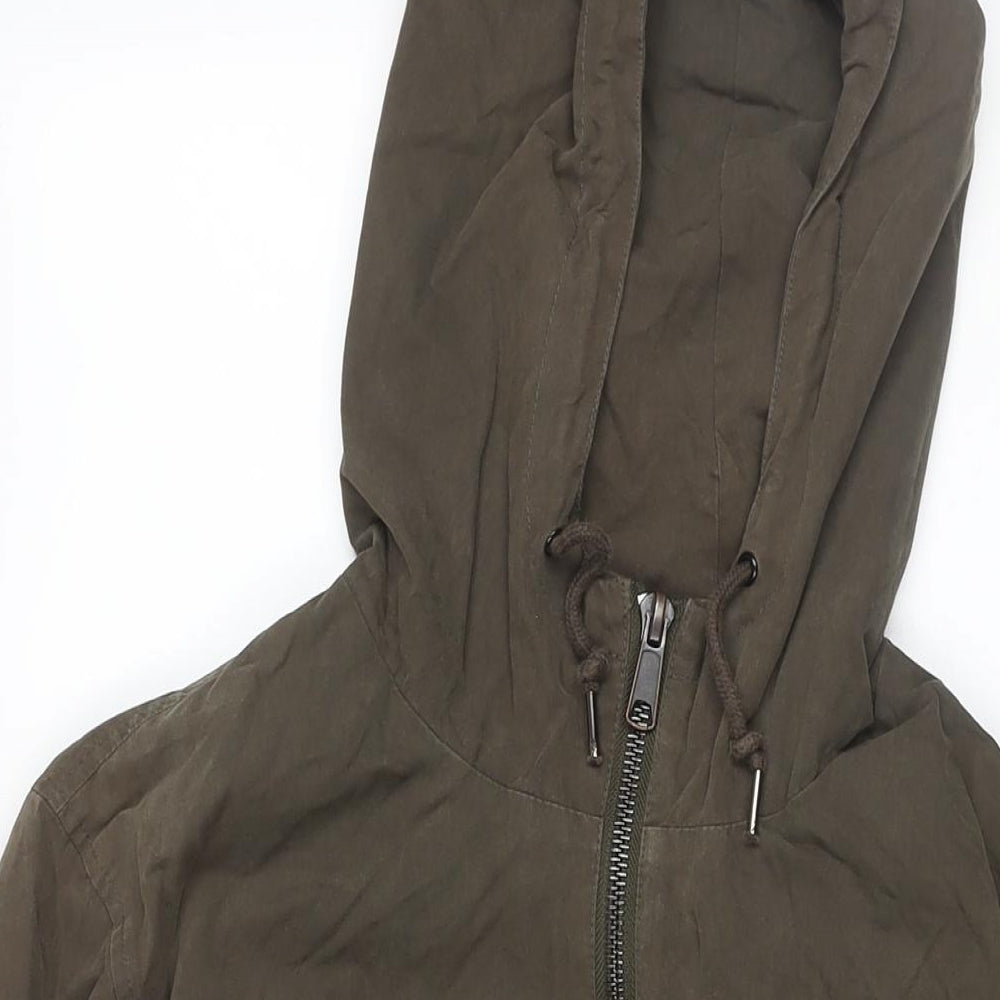 Villain Mens Brown Parka Jacket Size L Zip