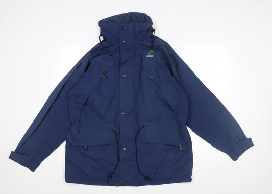 Craghoppers Mens Blue Rain Coat Coat Size M Zip - Logo Drawstring