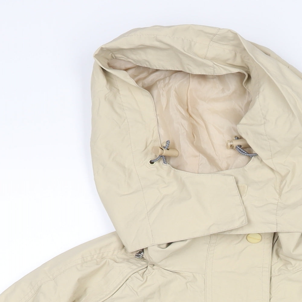 Hawkshead Womens Beige Rain Coat Coat Size 12 Zip - Hooded