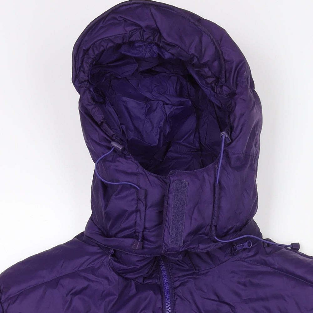 North Ridge Womens Purple Puffer Jacket Jacket Size 12 Zip - Logo Hooded