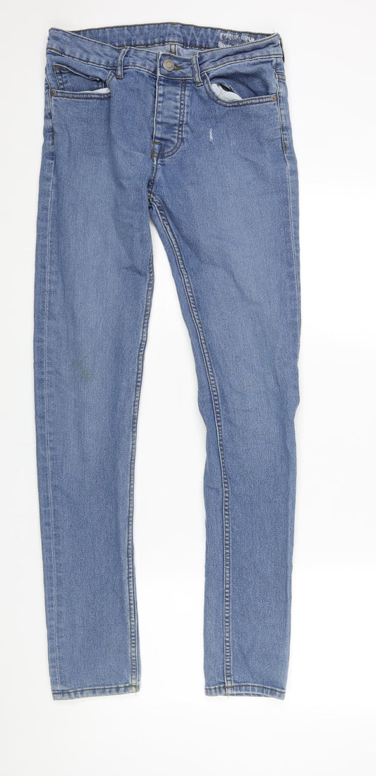 Denim & Co. Mens Blue Cotton Skinny Jeans Size 30 in L31 in Regular Button