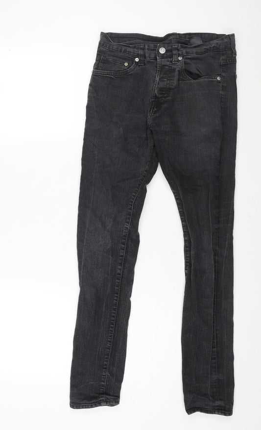 H&M Mens Black Cotton Skinny Jeans Size 30 in L28 in Regular Zip