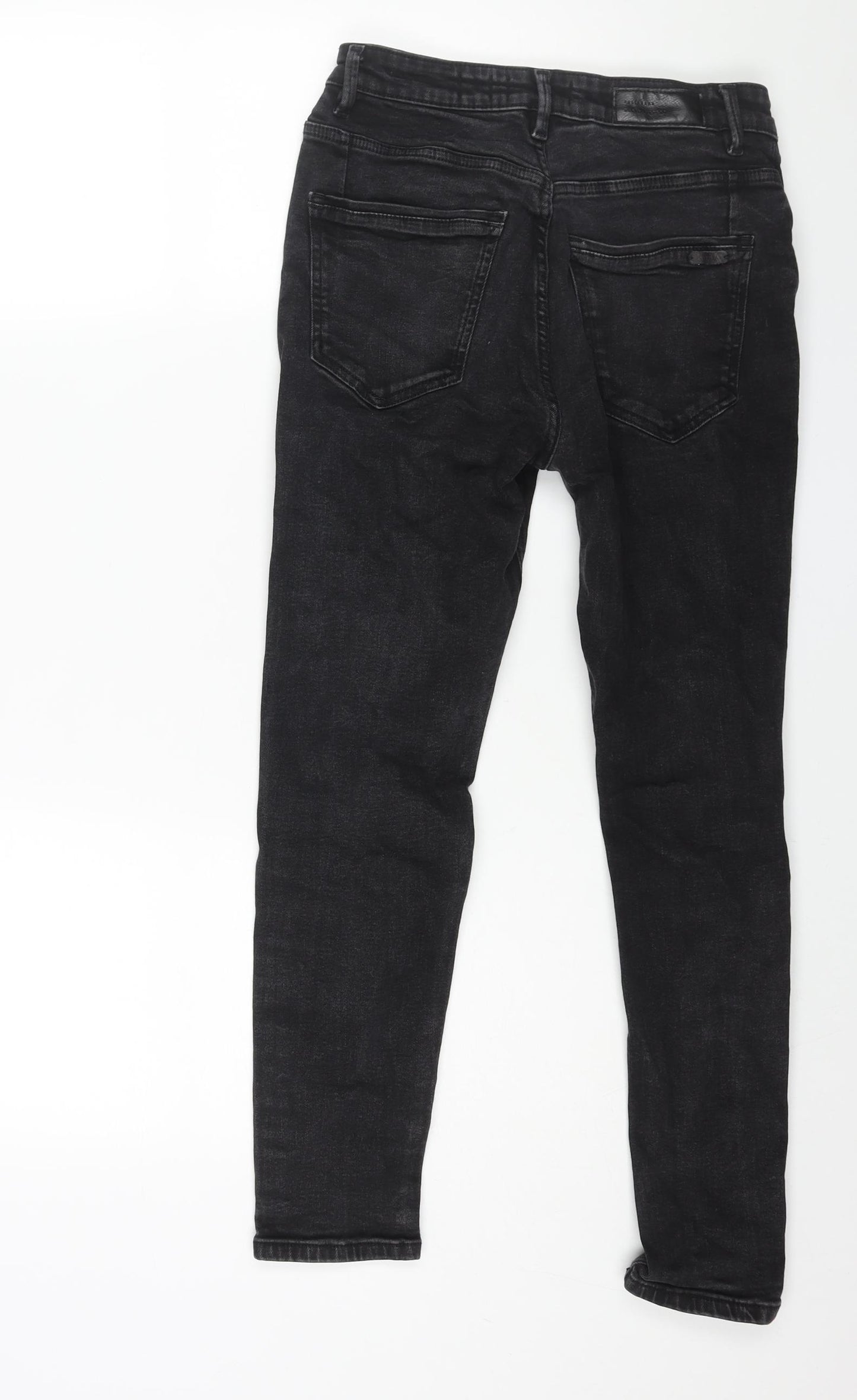 Pull&Bear Mens Black Cotton Skinny Jeans Size 30 in L26 in Regular Zip