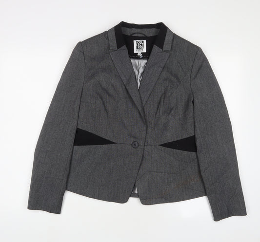 Debenhams Womens Grey Jacket Blazer Size 14 Button