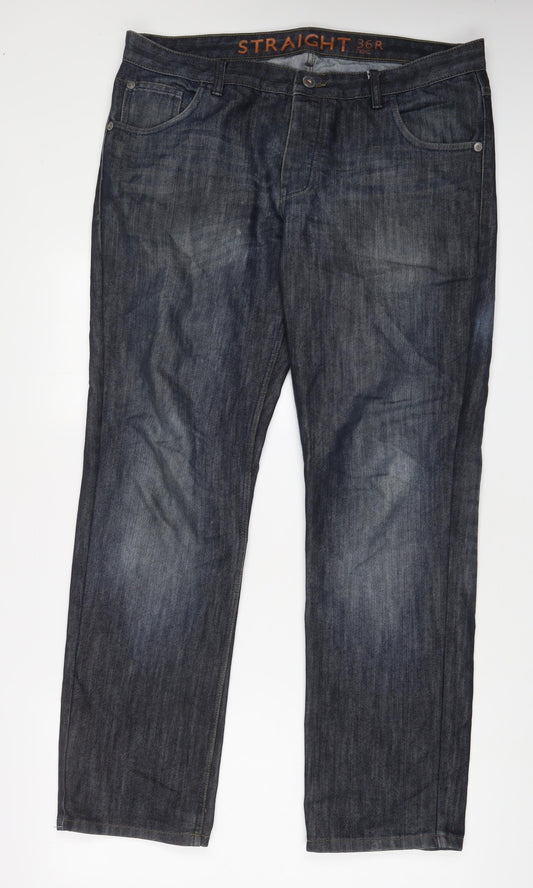 NEXT Mens Blue Cotton Straight Jeans Size 36 in L31 in Regular Zip