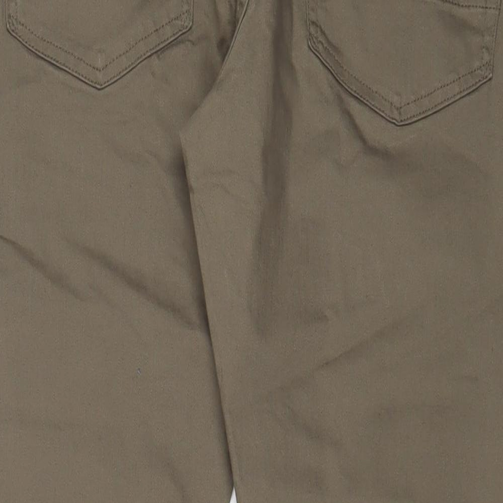 Marks and Spencer Mens Green Cotton Straight Jeans Size 36 in L29 in Slim Zip - Short Leg