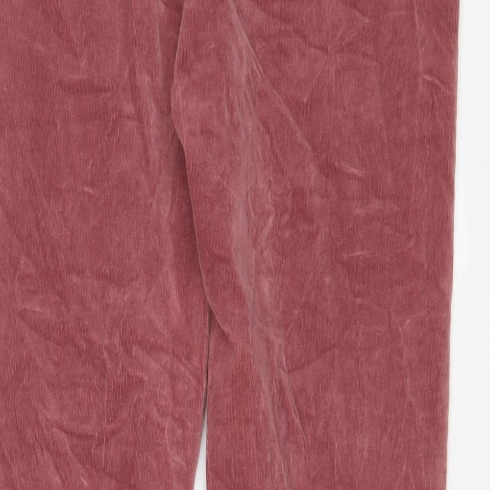 George Womens Pink Cotton Trousers Size 14 L29 in Regular Zip