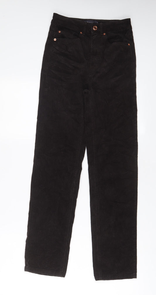 Marks and Spencer Womens Brown Cotton Trousers Size 6 L29 in Regular Zip