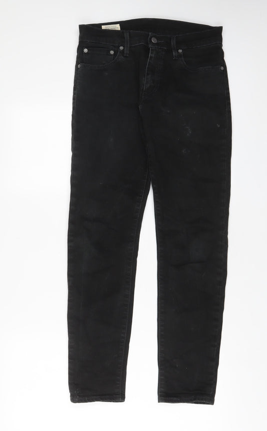 Levi's Mens Black Cotton Straight Jeans Size 28 in L30 in Regular Zip