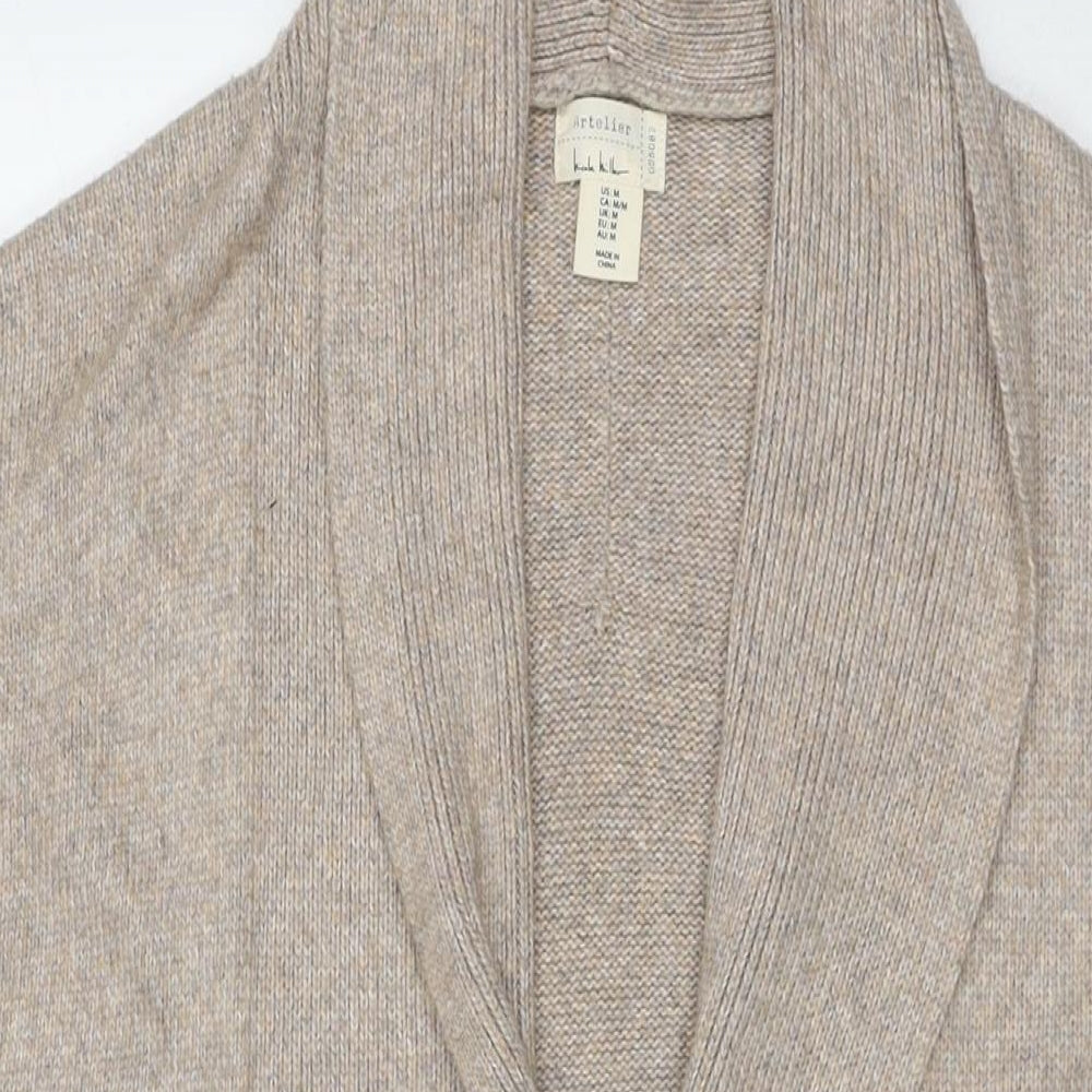 Nicole Hamilton Womens Beige V-Neck Viscose Cardigan Jumper Size M