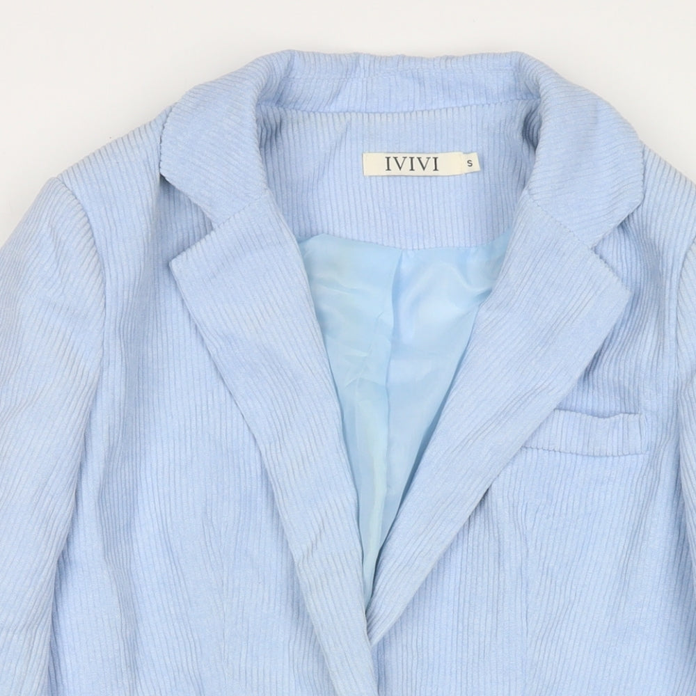 IVIVI Womens Blue Jacket Blazer Size S Button