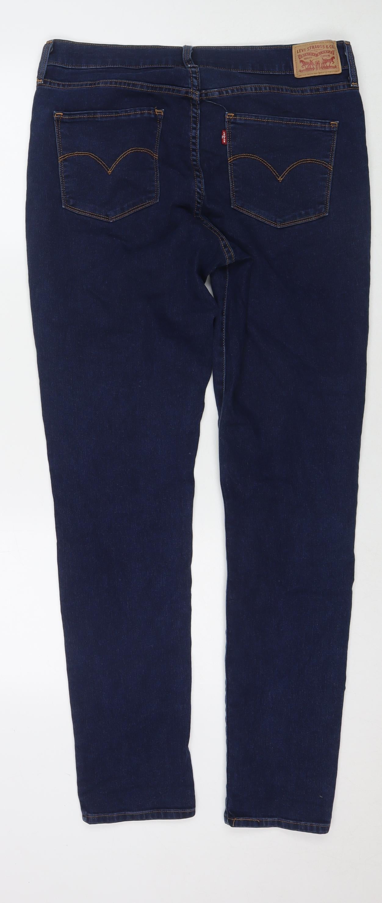 Levi's Mens Blue Cotton Straight Jeans Size 32 in L32 in Regular Zip