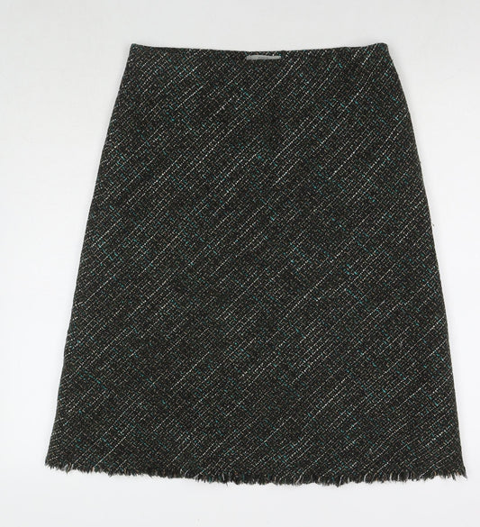 Marks and Spencer Womens Grey Wool A-Line Skirt Size 12