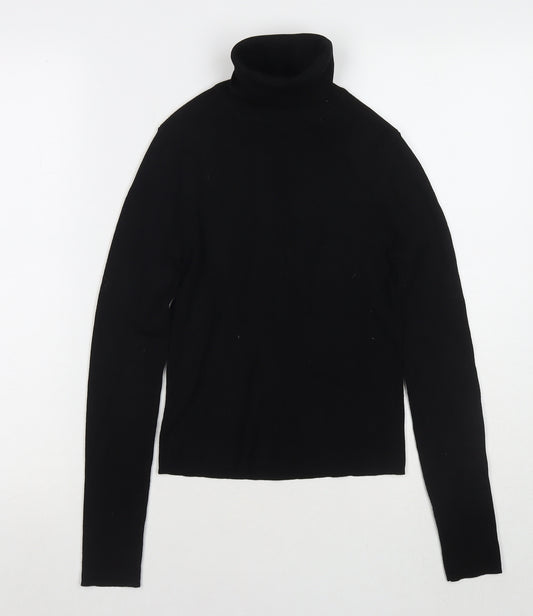 Zara Womens Black Roll Neck Polyester Pullover Jumper Size M