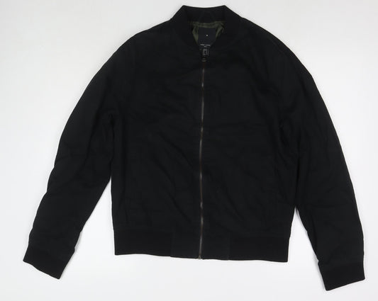 New Look Mens Black Bomber Jacket Jacket Size M Zip